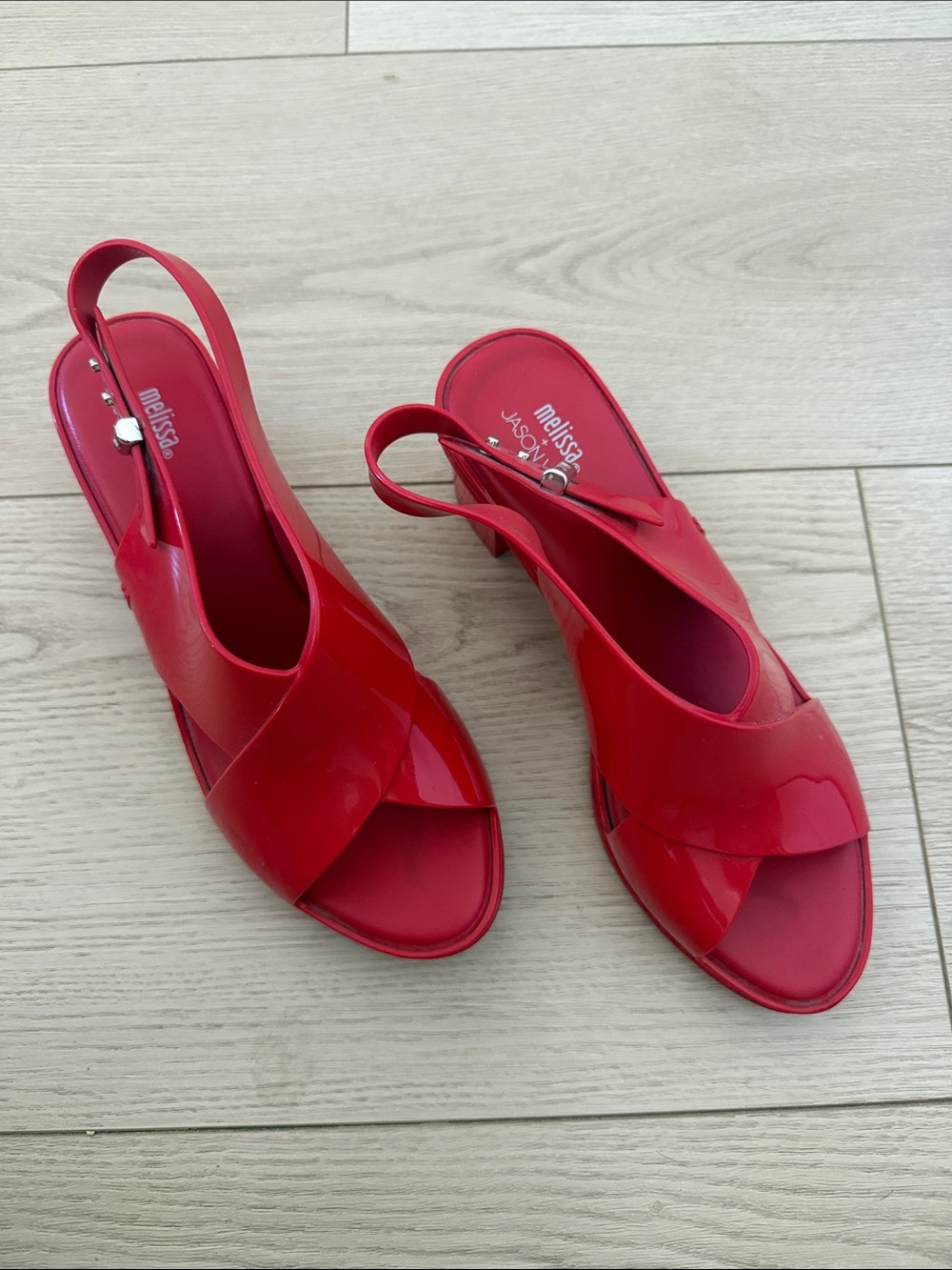 Melissa Red Patent Slingback Sandals